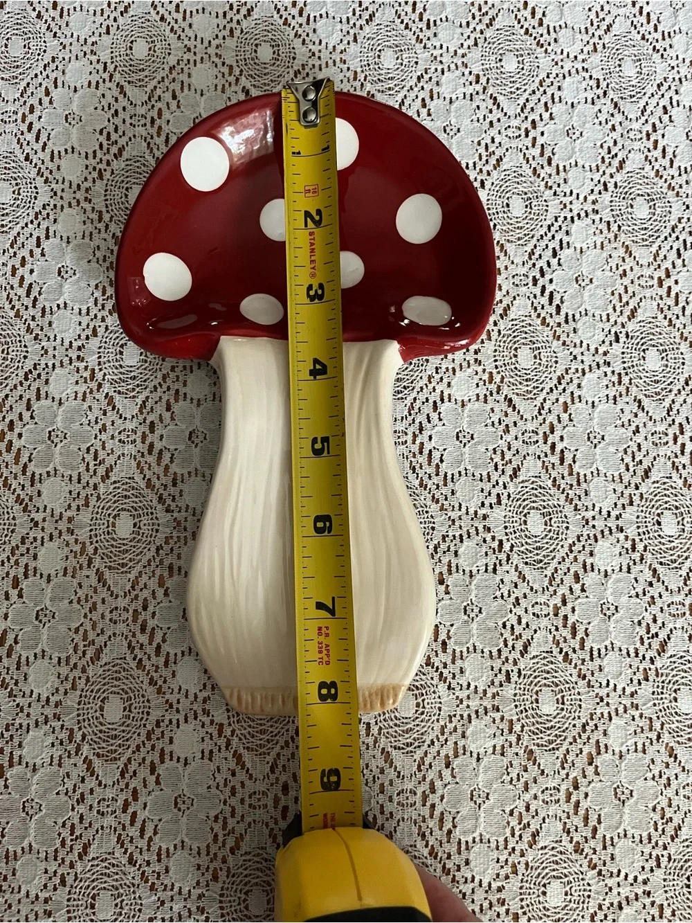 Boho Ceramic Mushroom Spoon Rest